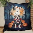 thumbnail image 3 of Happy Halloween Vampire Bulldog BOO with Pumpkins Fun and Spooky Quilt Blanket Dog Lover Gifts Idea Cozy Comforter Throw Blanket - 00018, 3 of 5