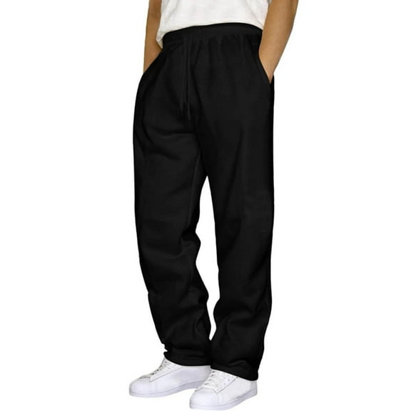 SNOWSONG Tear away Pants for Men Men's Casual Pants Sweatpants Solid Color Running Fitness Pants, Side Snap Pants, Sweatpants for Men, Baggy Sweatpants 1PC Pants Black L