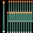 thumbnail image 1 of ORUYROP 24 Packs Flameless Taper Candles Battery Operated 11 Inch Long Candle Light LED Flameless Candlesticks Fake Candles Flickering Tapered Candles for Valentine's Day, Wedding(Green), 1 of 7