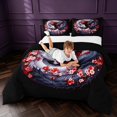 thumbnail image 3 of Manfei Fantasy Dragon Animals Full Size Comforter Sets,Gothic Flower Bedding Comforter Set,Blue Red,Black Reversible,3-Piece,1 Comforter and 2 Pillowcases, 3 of 7
