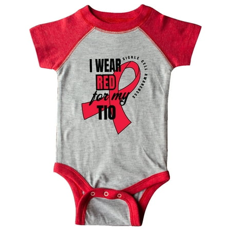 

Inktastic Sickle Cell Awareness I Wear Red For My Tio Gift Baby Boy or Baby Girl Bodysuit