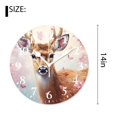 thumbnail image 2 of 14 Inch Wall Clock Battery Operated Silent Clock Decorative for Office, Kitchen, Outdoor, Living Room，Watercolor Painting Cherry Blossom Tree of Life Deer Bright Color Art, 2 of 4