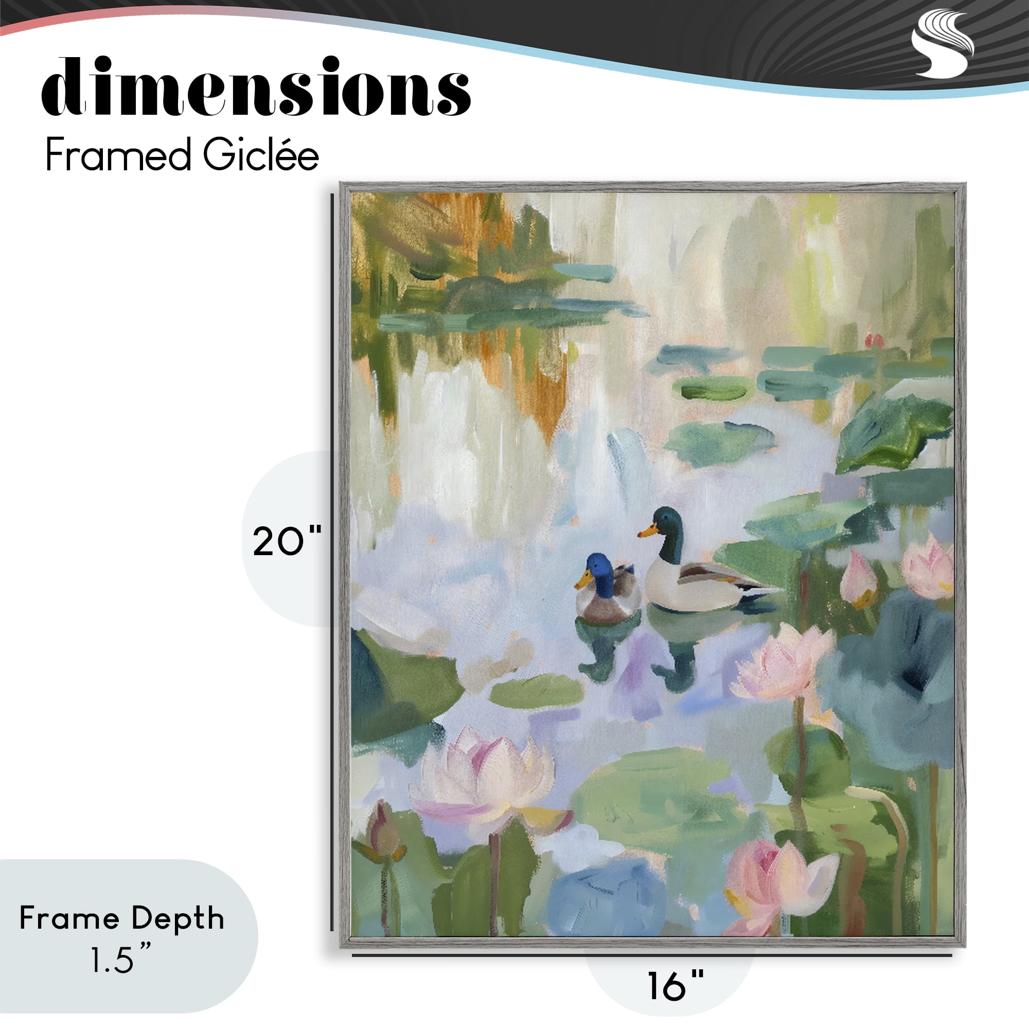 Stupell Industries Duck Pond During Tranquil Morning Gray Framed Giclee Art, design by The Prints Vibe