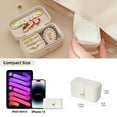 thumbnail image 4 of Casegrace Two-in-one Pearl Leather Jewelry Box Portable Rings Organizer for Women Girls Travel Earrings Display Case, 4 of 9