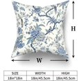 thumbnail image 2 of AUQ Chinoiserie Pillow Covers Set of 2 Blue and White Outdoor Pillows Bule Birds Flowers Throw 18x18 Inch Cotton Square Cushion Cover Decor for Bedroom Couch Bed Living Room Sofa Chair, 2 of 7