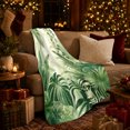 thumbnail image 3 of Soft Green Tropical Palm Leaves and Misty Botanical Foliage, Botanical Rainforest Art for Plant Lovers, Birthday Gift, Cozy Flannel Blanket for Bedroom, Fresh Home Decor, 3 of 9