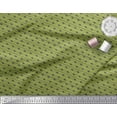 thumbnail image 2 of Soimoi Green Moss Georgette Fabric Stripe & Diamond Geometric Printed Fabric 1 Yard 42 Inch Wide, 2 of 3