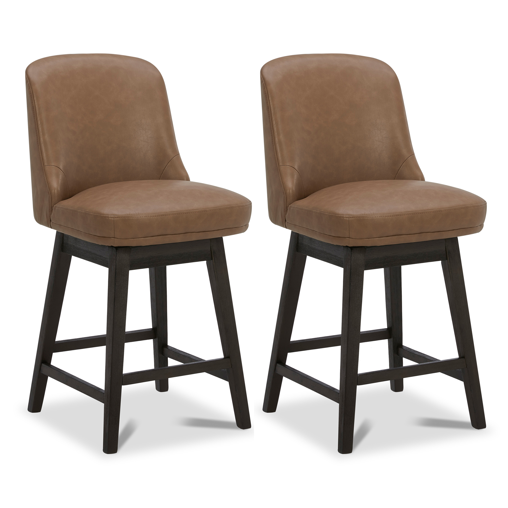 CHITA 26 in Upholstered Bar Stools Full Back, Faux Leather Counter