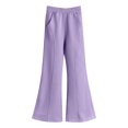 thumbnail image 4 of OJSFQUFP Girls' Flared Pants Outerwear Versatile Sweatpants Cotton Slightly Flared Pants for Medium and Large Hiking Pants, 4 of 5