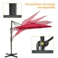 thumbnail image 6 of FLAME&SHADE 10ft 360-Degree Cantilever Patio Umbrella, Outdoor Hanging Shade for Beach Garden,Beach and Lawn - Red, 6 of 7