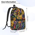 thumbnail image 2 of 17in Backpack With Pocket Adjustable Shoulder Strap Large Capacity Zipper Opening And Closing Double Pull Head Zipper For Work Travel Sports Flowers (5), 2 of 8