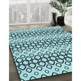 thumbnail image 3 of Ahgly Company Tapis d'Intérieur Lavable en Machine Carré Transitionnel Bleu Électrique, 6 Pieds Carré, 3 of 7