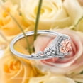 thumbnail image 2 of Antique Milgrain Art Deco 1.50 Carat Round Cut Crown Morganite And Diamond Moissanite Engagement Ring, Engraved Moissanite Wedding Ring in 10k Solid White Gold, Gift, Promise Ring, Anniversary Rings, 2 of 3