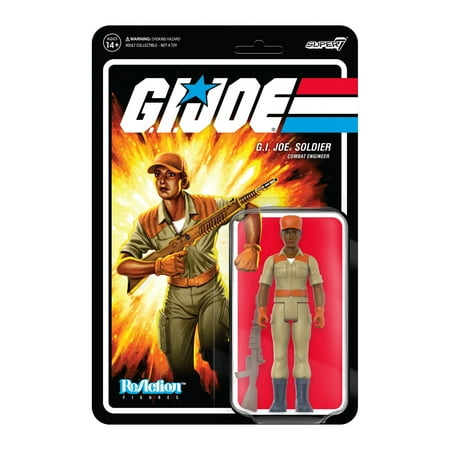 Super7 G.I. Joe Female Combat Engineer Bun Hair Brown ReAction Figure 3.75"