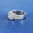 thumbnail image 2 of LINXIQIN 1.5 CT Round Cut Classic Three-In-One 3 Pieces Set Halo Wedding Engagement Promise Eternity Ring For Women Darry Ring, 2 of 9