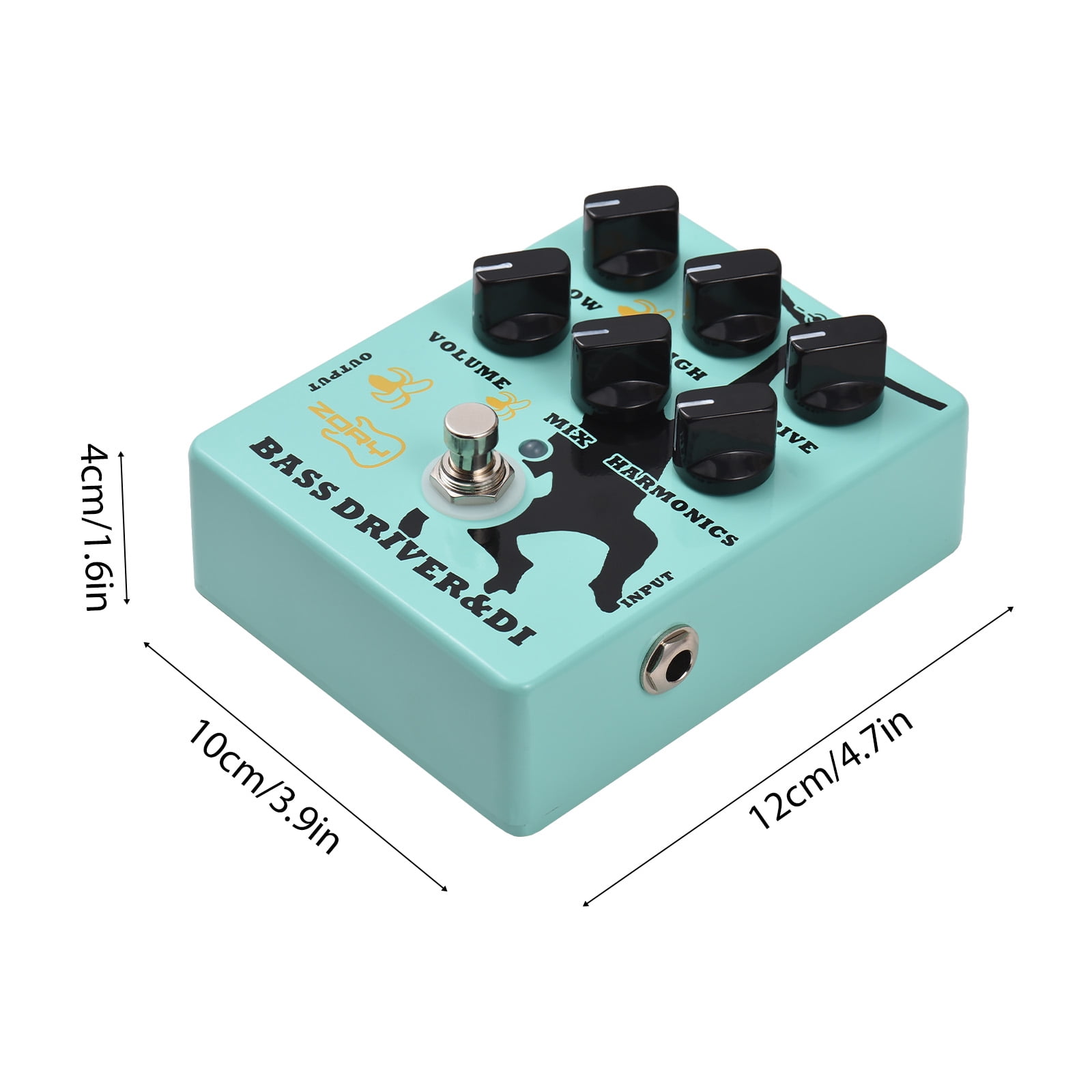 Effect Pedal for Guitar Bass Driver Driver and DI Box Bass Effector Pedal for Electric Bass Guitar with XLR Output Bass Amp Pedal True Bypass DC 9V 6.35mm Input/Output Interface