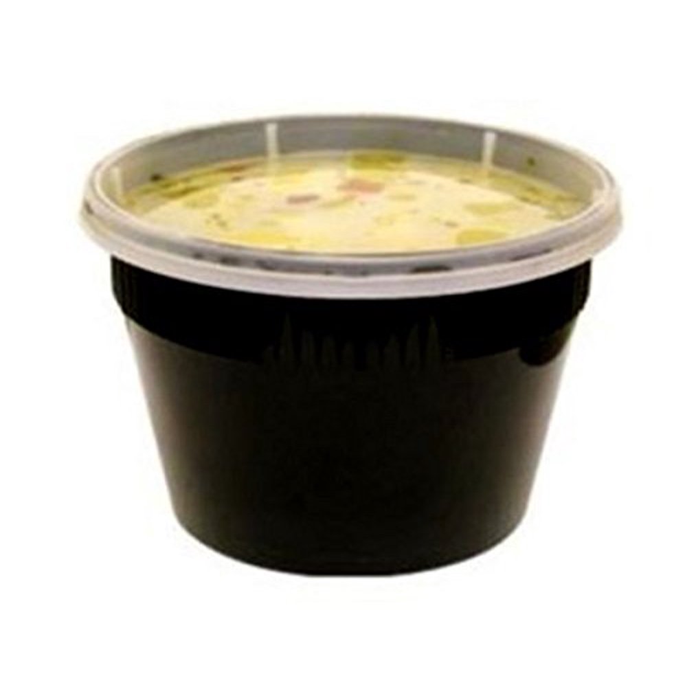 Pactiv 16 oz. Black (Pint Size) Plastic Freezer Food Storage Deli Soup