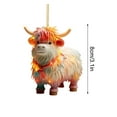 thumbnail image 3 of CuiLiyq Christmas Ornaments Highland Cow Decor, Christmas Tree Decorations Cute Acrylic Cow Pendants, Cartoon Cow Decorative, 3 of 5