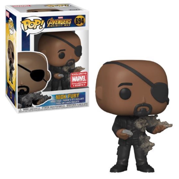 Collectible Funko POP! Marvel Avengers Infinity War: Nick Fury (Marvel Corps)(Damaged Box) #694