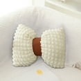 thumbnail image 5 of 1pc Faux Suede Fuzzy Bow Pillow Throw, Bow Shaped Soft Lumbar Pillow Decorative Throw for Living Room Couch Bed Sofa Car Decoration, 5 of 6