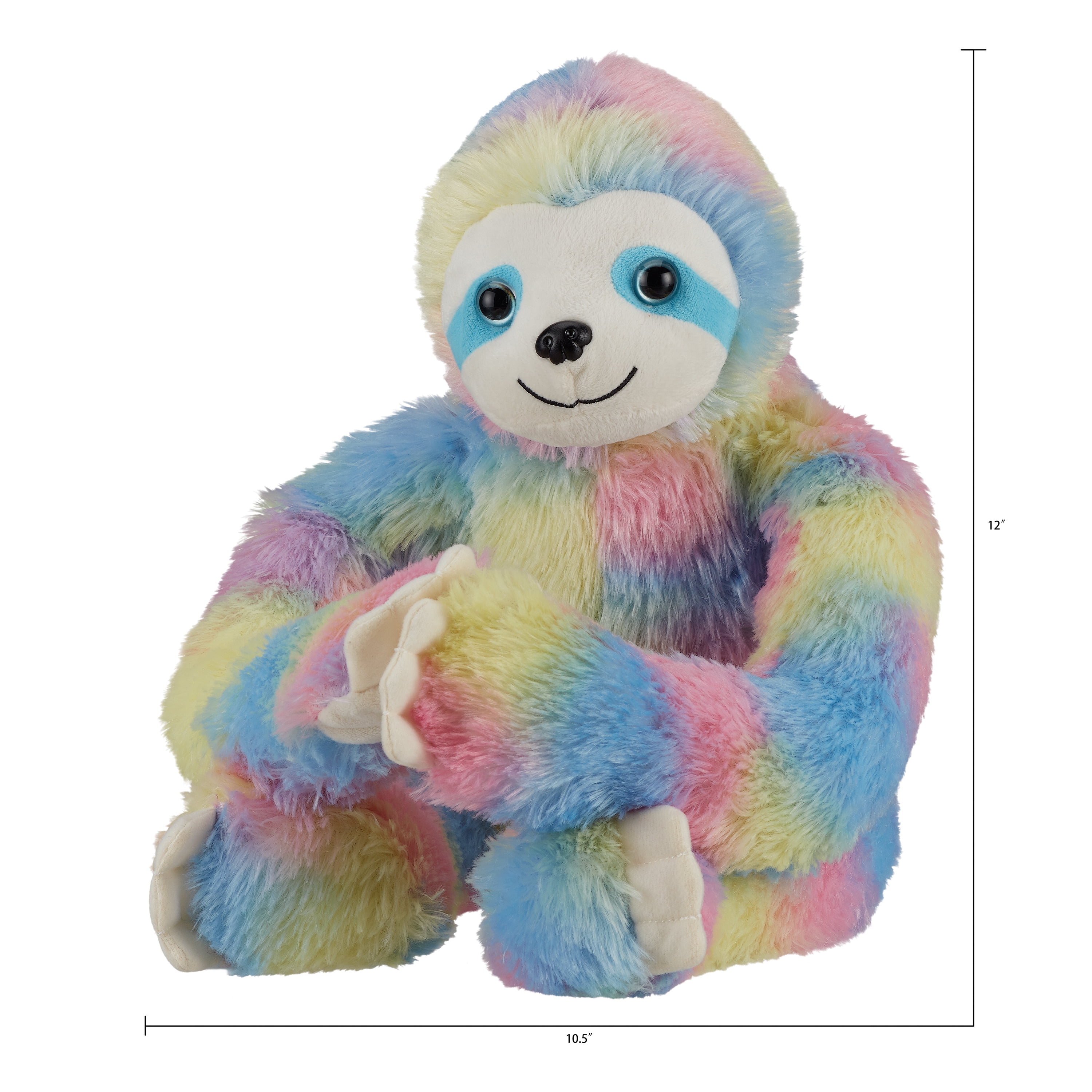 Holiday Time 12 Plush Colorful Sloth Stuffed Animal Toy Walmart