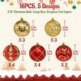 thumbnail image 6 of Waipfaru 16Pcs Christmas Ball Ornaments,3.15" Shatterproof Hanging Xmas Ornaments Set for Christmas Holiday Party Decoration, 6 of 7