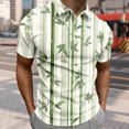 thumbnail image 4 of jowamay Mens Quarter Button Shirt Botanical Print Trendy Hawaiian Shirts Vacation Collared Tops for Golf Business Beach, 4 of 7