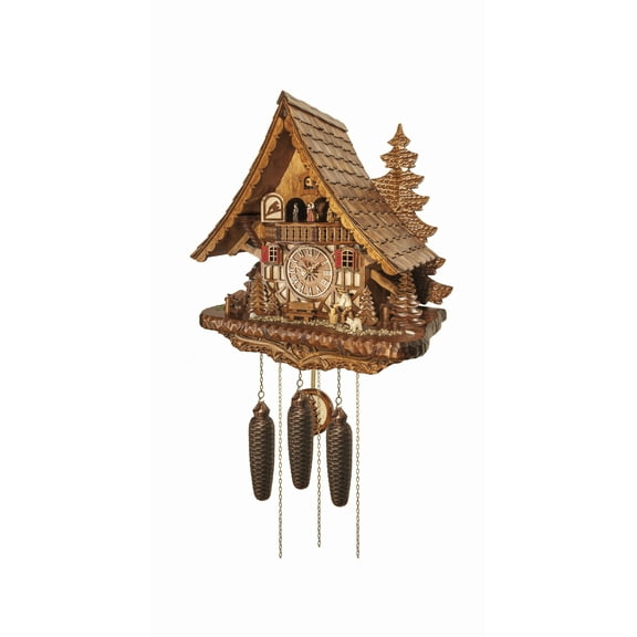 Cuckoo Clock  Big Black Forest house with mill wheel, music and dancers EN 4991/8 MT