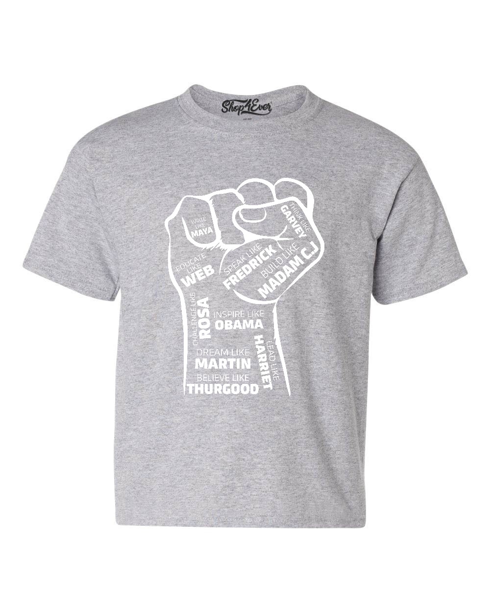 shop4ever Inspiring Black Leaders Fist Youths T-Shirt