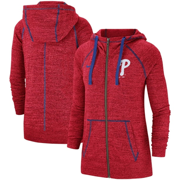 Philadelphia Phillies Nike Women's Gym Vintage Team FullZip Hoodie