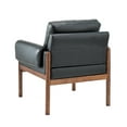 thumbnail image 6 of Faux Leather Accent Chair Set of 2 Removable Backrest Upholstered Arm Cushio PU Chairs Solid Wood Legs Reading Lounge Sofa Bedroom Black, 6 of 9