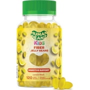 Human Beanz Jelly Bean Fiber Gummies for Kids, Digestive Support, Lemon Blast, 120 Count