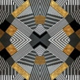 thumbnail image 3 of Loreth, Lanie 15x15 Black Modern Framed Museum Art Print Titled - Geo Stripes in Gold and Black I, 3 of 5