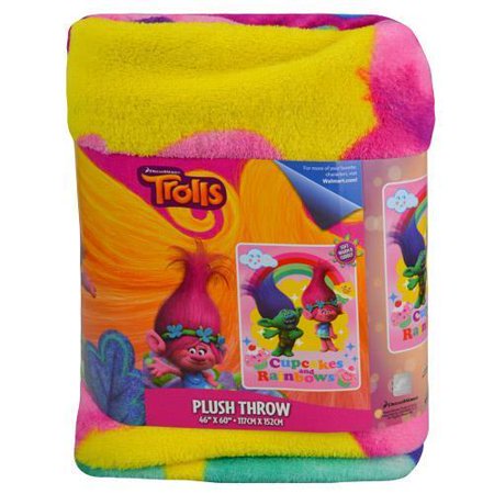 Trolls Poppy Refresh Micro Raschel Throw Blanket, 46" x 60 ...