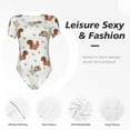 thumbnail image 6 of Uemuo Rabbit And Squirrel Pattern Women's One Piece Short Sleeve Swimsuit Rash Guard Surfing Modest Quick-drying Swimsuit Beach Essentials-XX-Large, 6 of 9