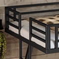 thumbnail image 5 of Leumius Full over Full Bunk Bed Frame with 2 Side Ladders, Metal Bunk Bed with Spdcial Support Leg Design and LED Light, Low Profile Bunk Bed for Teens Adults Black, 5 of 9