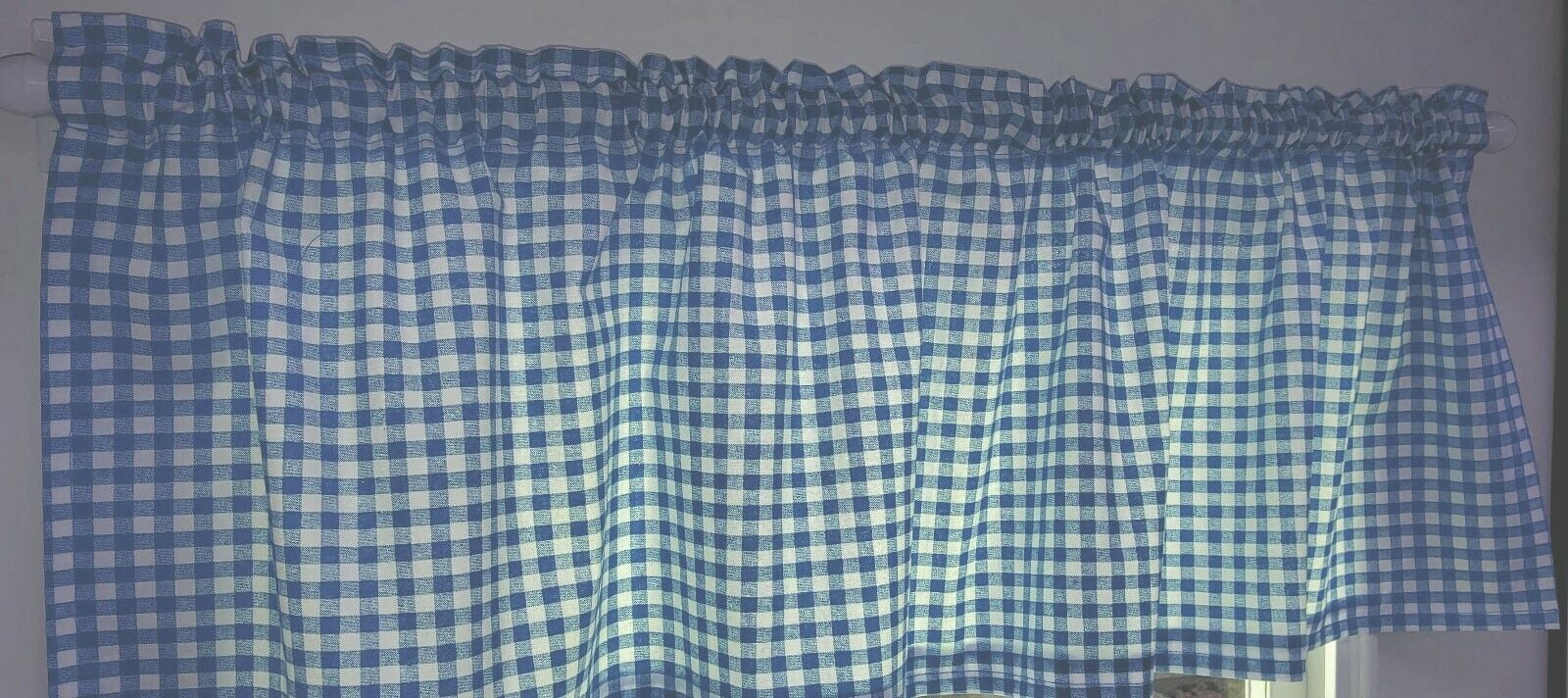Light Blue & White Checked Gingham Curtain Panels by Penny's Needful