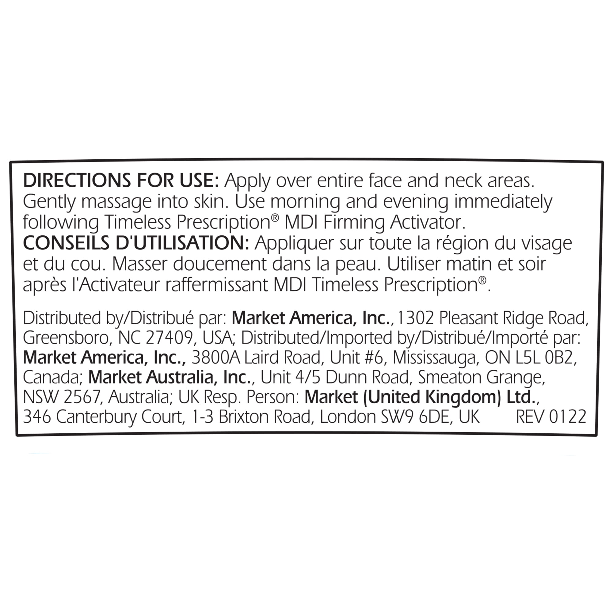 Timeless Prescription Face Firming Moisturizer with MDI Complex, an advanced formula that incorporates multiple moisturizing ingredients with various vitamins and botanical antioxidants