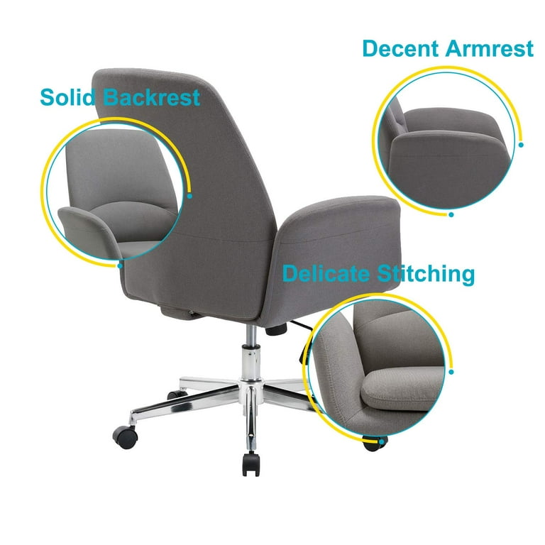 NOVIGO Upholstered Home Office Chair with Comfy Back Support for Confe –  FURNGO