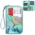 thumbnail image 5 of Fintie Family Passport Holder, RFID Blocking Travel Document Organizer Clutch Bag for Women and Men,Emerald Marble, 5 of 7