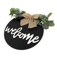 thumbnail image 3 of Round Hanging Welcome Sign Pendant For Homeowners And Shop Owners In Rustic Style With Black Color 1Pc, 3 of 3