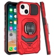 thumbnail image 3 of For Apple iPhone 16 Pro Max (6.9") Hybrid Dual Layer with Rotate Magnetic Ring Stand Holder Kickstand, Rugged Shockproof Cover ,Xpm Phone Case [ Red ], 3 of 11