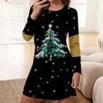 thumbnail image 2 of Wensltd Loose Fit Christmas Print Nightdress for Women Black Fashion Clothing Winter Soft Lightweight Sleepshirt, 2 of 6