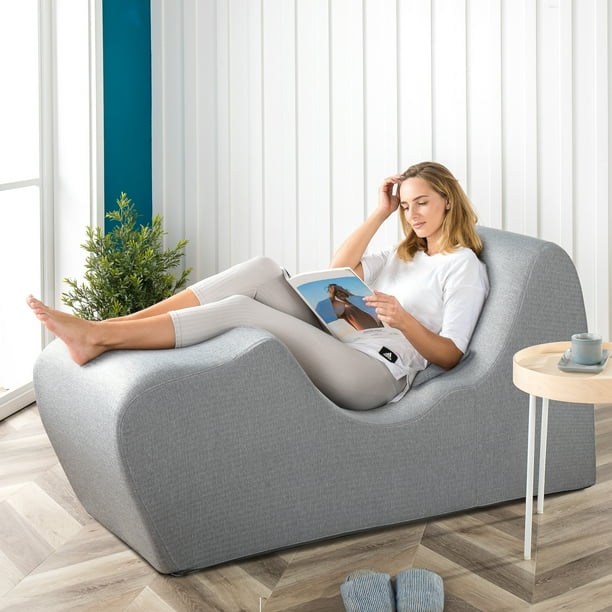 ZINUS Lotus Zero Gravity Chaise Lounger, Herringbone Light Grey - Walmart.com - Walmart.com