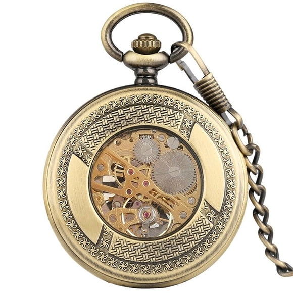 Montre de Poche Classique à Remonter Design Squelette Antique Travail Exquis Cadeau pour Occasions Spéciales