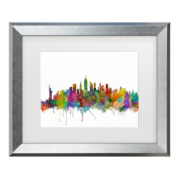 Trademark Fine Art 'New York' Matted Framed Art by Michael Tompsett