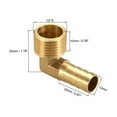 thumbnail image 2 of Uxcell Brass Barb Hose Fitting, Elbow Barbed to Male Pipe Adapter Connector 12mm, 2 of 5