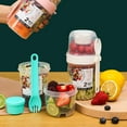 thumbnail image 2 of JeashCHAT Salad Shaker Cup Portable Cereal Oatmeal Cup Salad Container Fruit and Vegetable Salad Cups with Fork and Salad Dressing Holder for Breakfast (White), 2 of 4