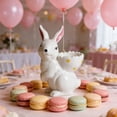 thumbnail image 3 of TechToyHub Ceramic Easter Egg Cup,Hand Painted Bunny Ornament Holder 4.92x3.34in for Table & Mantel Decor,Decorative and Functional White Rabbit for Chocolate Eggs,Spring Festival Gift Idea, 3 of 5
