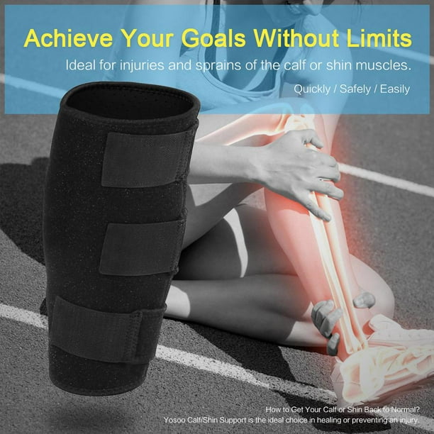 Calf Brace Leg Ankle Shin Splints Support, Strain Sprain Injury Best Calf  Compression,Lower Leg Strap for Men Women(L) Calf Compression Sleeve  Support